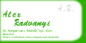 alex radvanyi business card